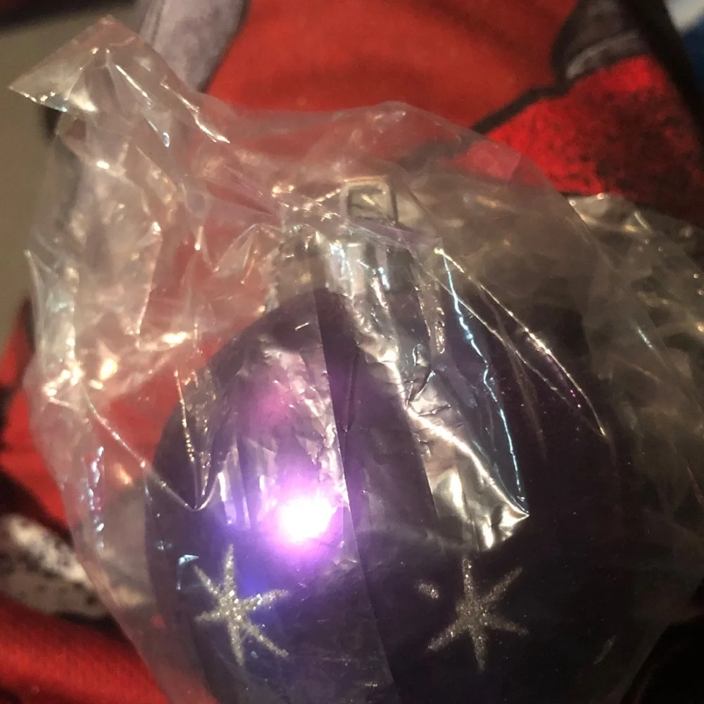 Purple Glitter Star Holiday Ornament - Unbranded